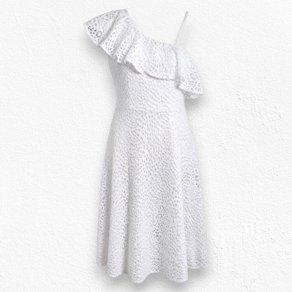 Lilly Pulitzer Callisto White Lace One Shoulder Midi Resort Dress Size 12 NWT